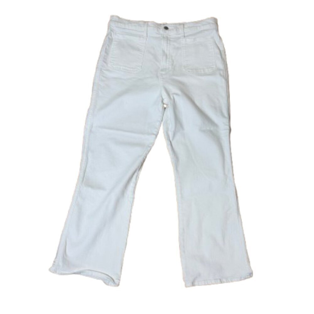 JOE'S JEANS High Rise White Patch Pocket Wide Leg Boot Cut Jeans Denim Size 32